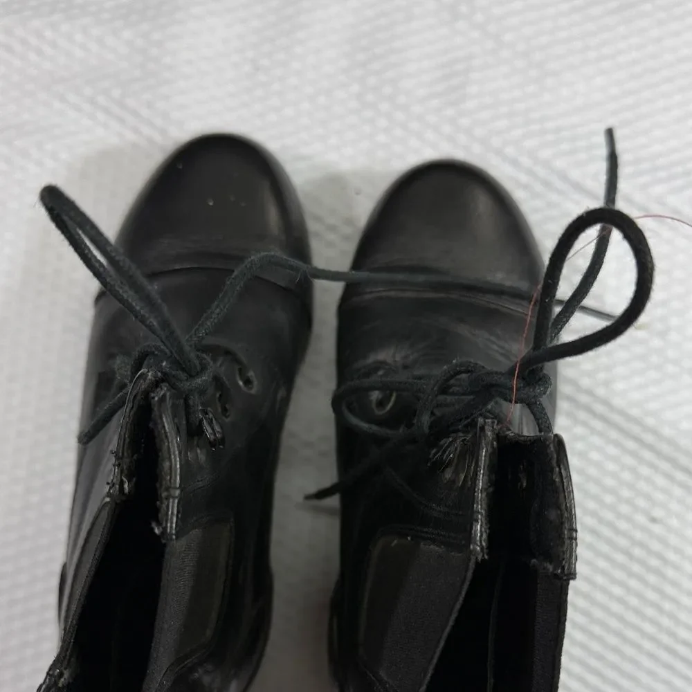 Old West Black Lace-Up Ankle Boots Kids Size 110 (11) unisex